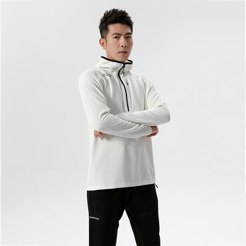 Herre Sporty Hoodie med halvmiddel lynlås Stilla