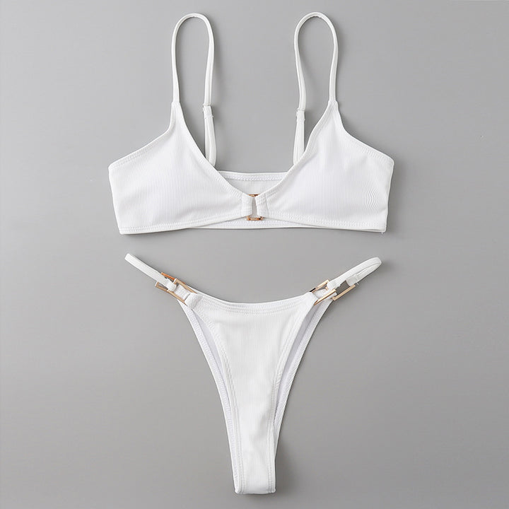 Dame minimalistisk bikini-sæt med elegante gyldne accenter Stilla
