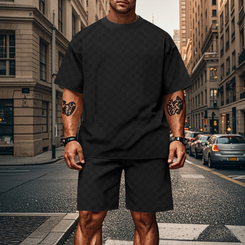 Herrer Oversized Fritids sæt med behagelig T-shirt og shorts Stilla