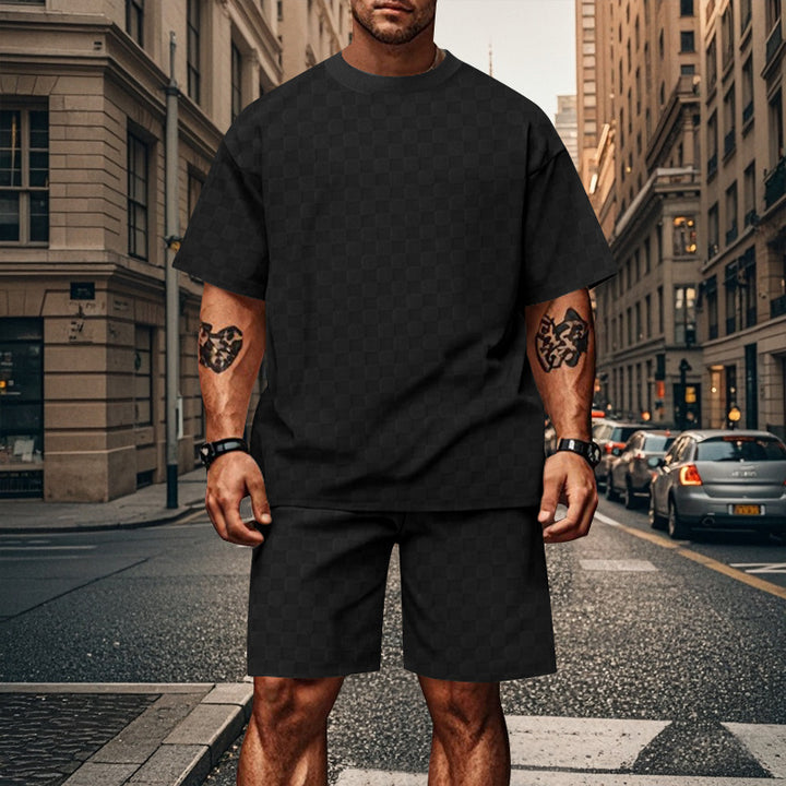 Herrer Oversized Fritids sæt med behagelig T-shirt og shorts Stilla