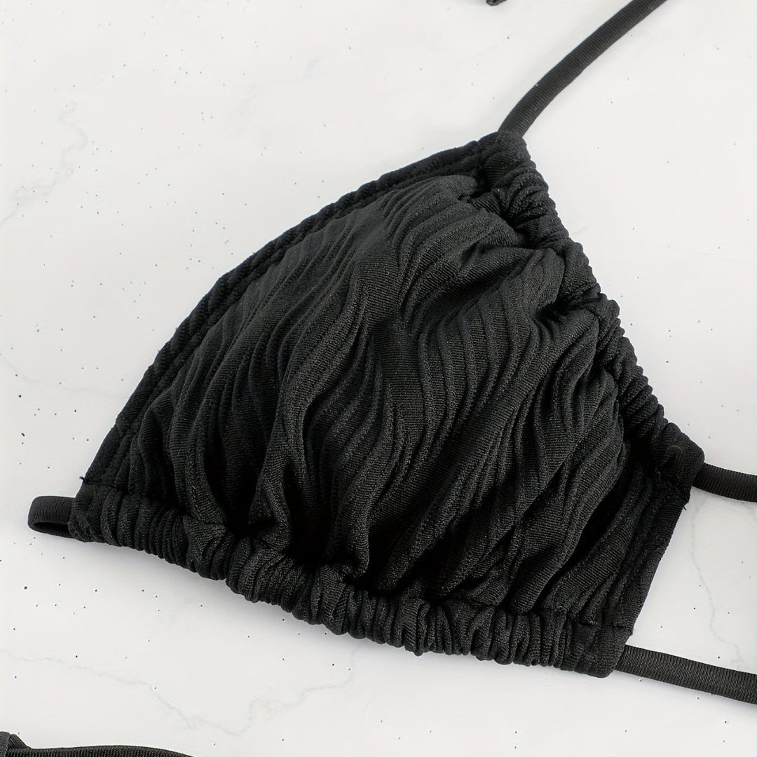 Dame Triangel-Bikini med raffineret flæsedesign Skovae