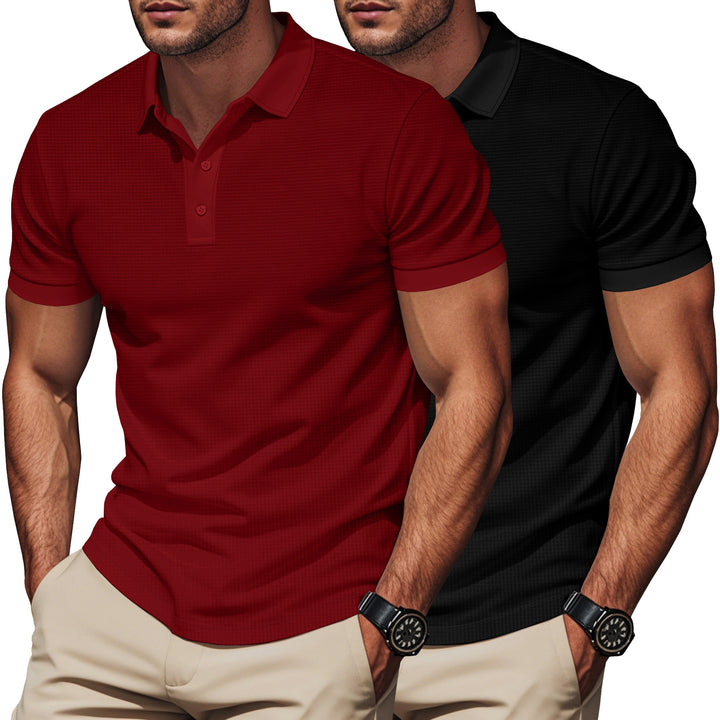 Herrer poloshirt med struktureret stof og klassisk krave Stilla