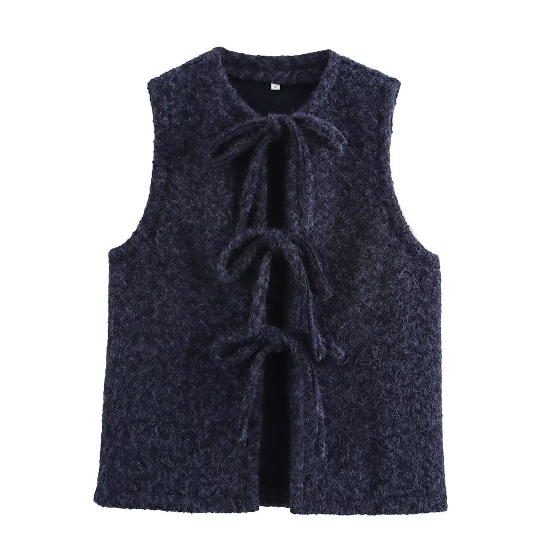 Damevest med raffinerede bånd og blødt fleece-materiale Stilla