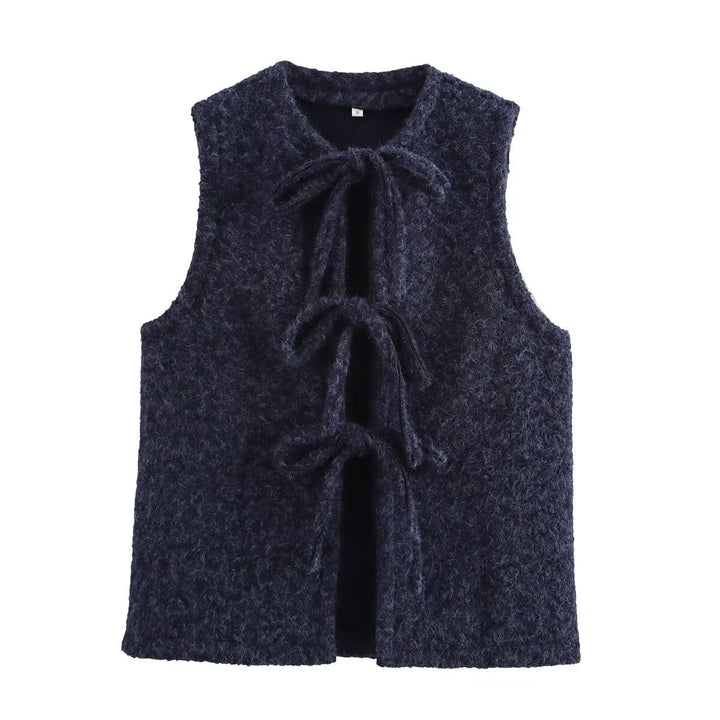 Damevest med raffinerede bånd og blødt fleece-materiale Stilla