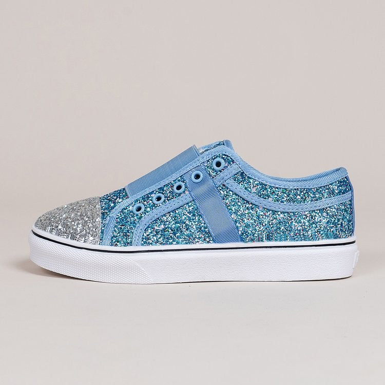 Dame Glitrende Slip-On Sneakers med elastisk indgreb og skridsikker sål Stilla