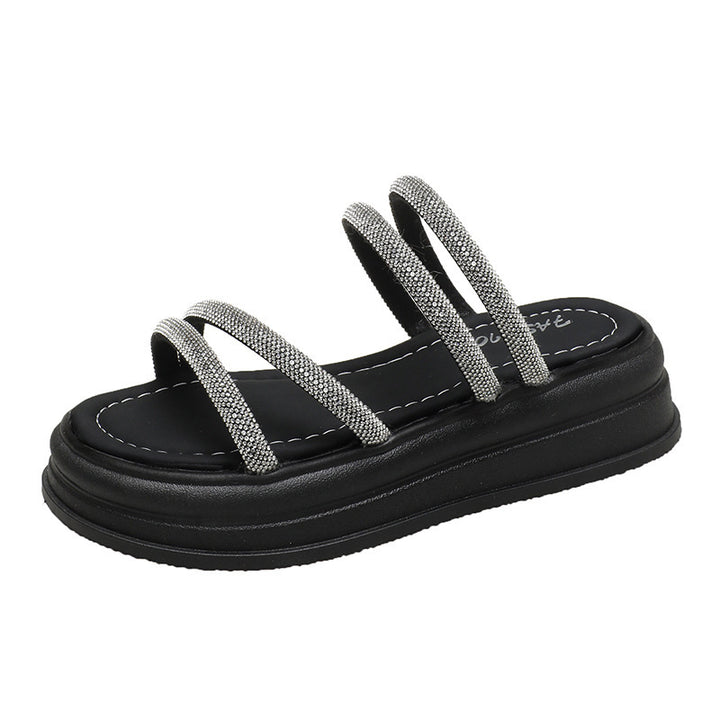 Damer Glamourøse Wedge-sandaler med glitrende stropper og komfortabelt fodsenge Stilla