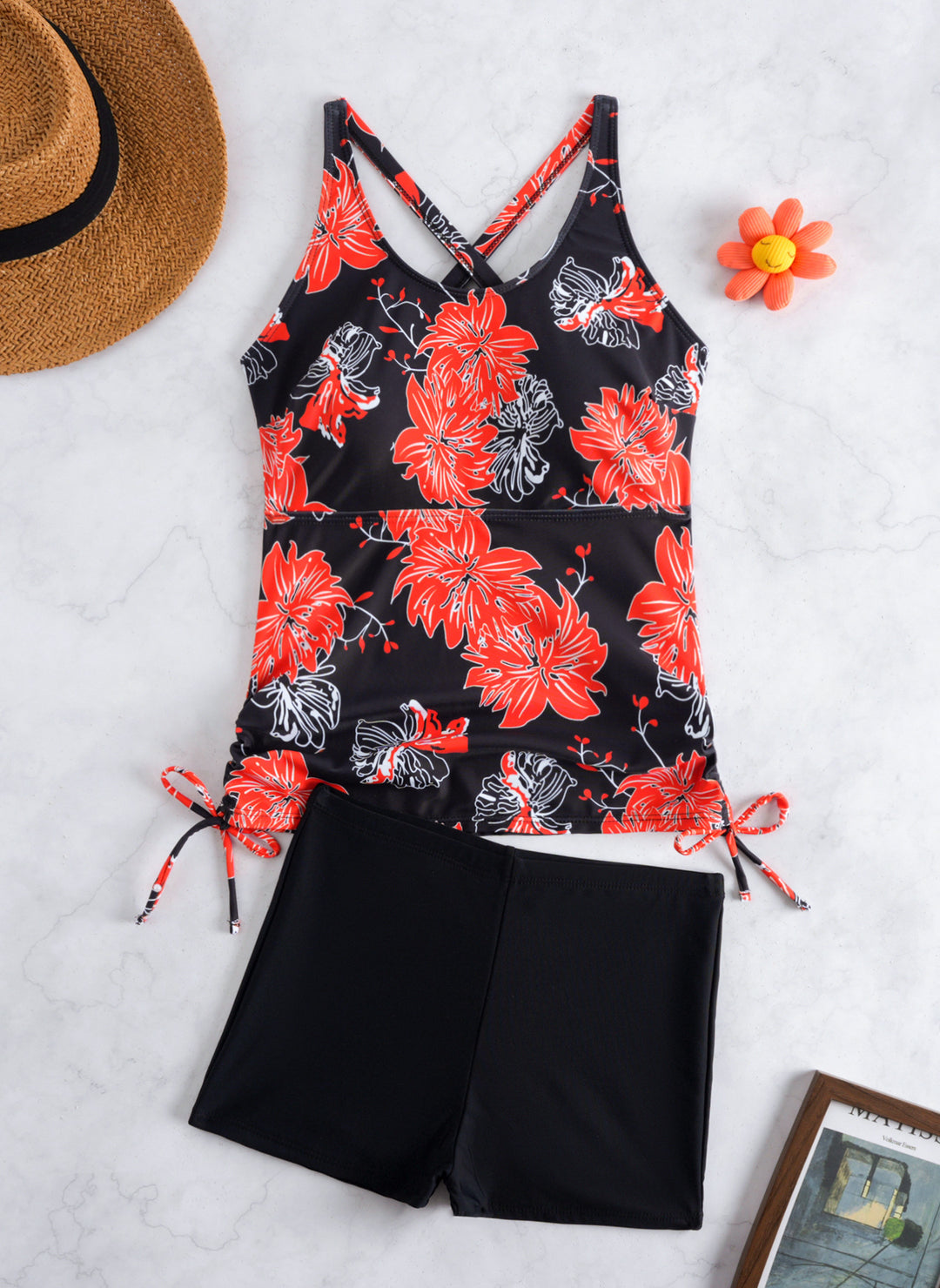 Dame Tankini-sæt med moderigtige blomsterdesign og komfortable shorts Skovae