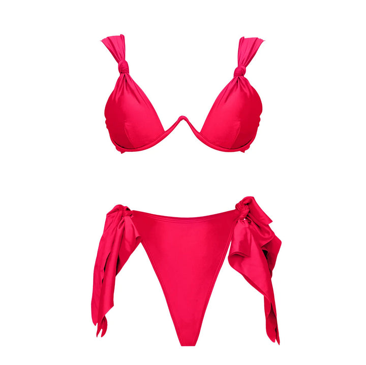 Dame Bikini-sæt med legende knude-design og smigrende bånd Stilla