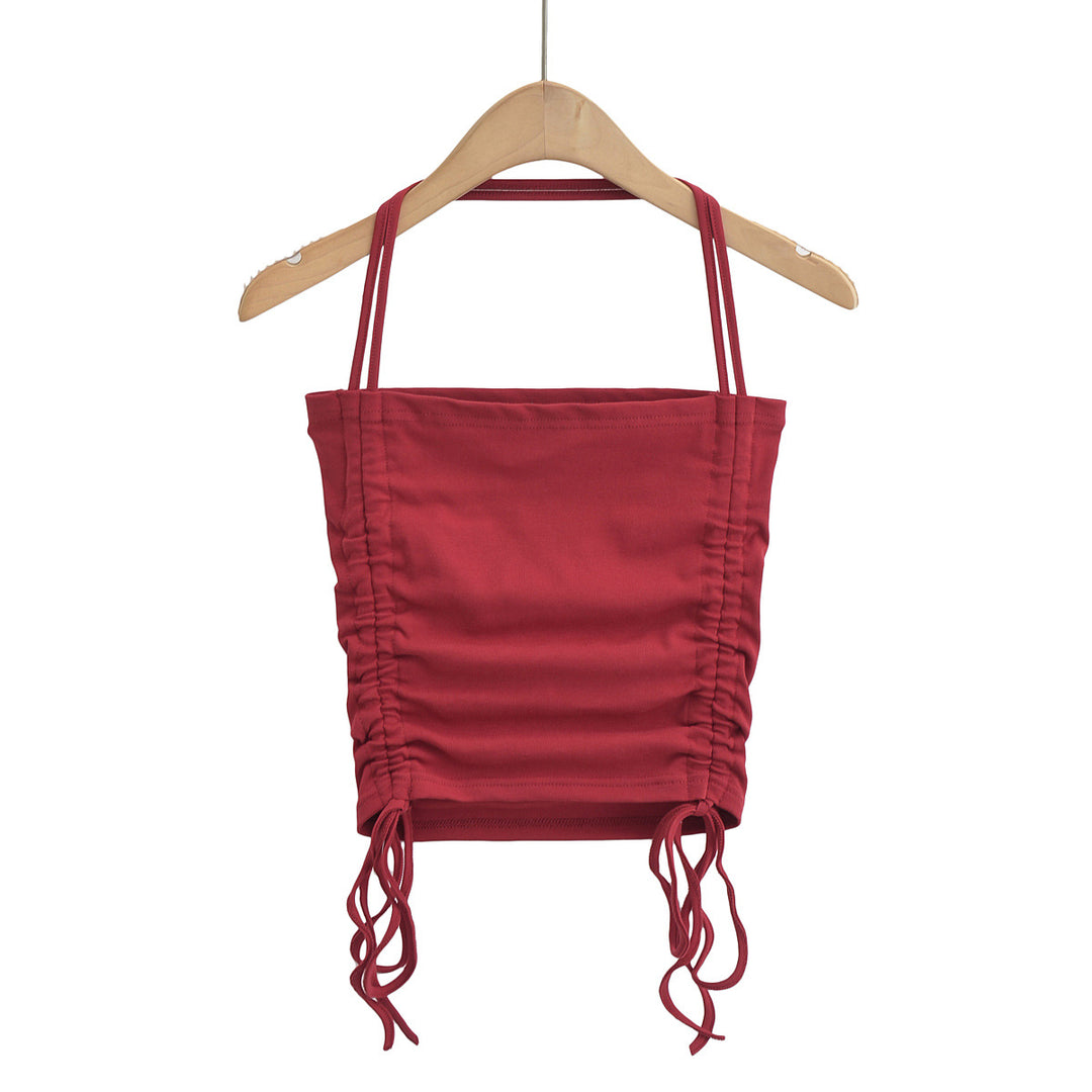 Dame Crop-Top med rynket design og justerbare stropper Stilla