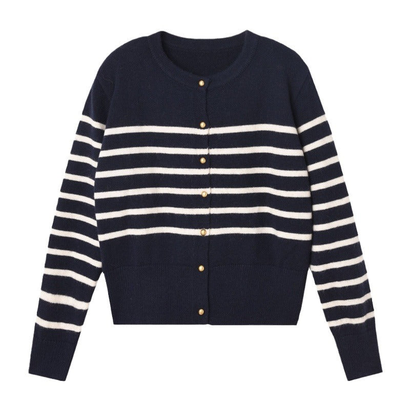 Femme Behagelig Stribet Strik cardigan Stilla