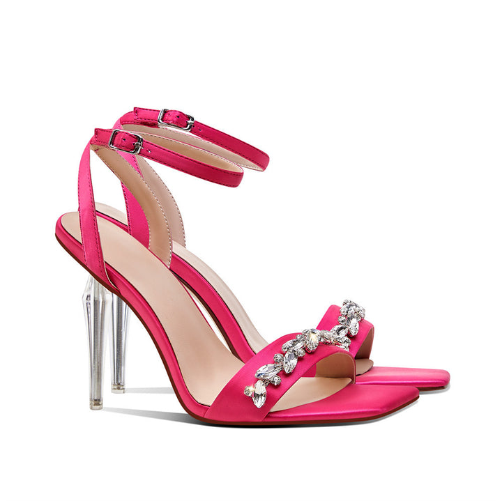 Femme elegant High Heel Sandaler med Strass accenter Stilla