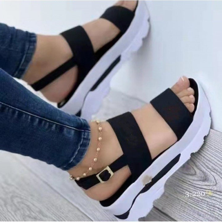 Dame platform-sandaler med brede justerbare remme og skridsikre såler Stilla