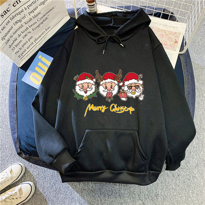 Kvindernes hætte sweatshirt med festligt juletmotiv Skovae