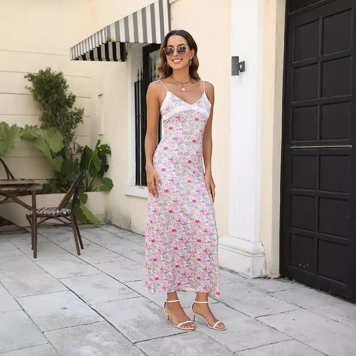 Femme Floral Trykt Slip Maxi Kjole Stilla