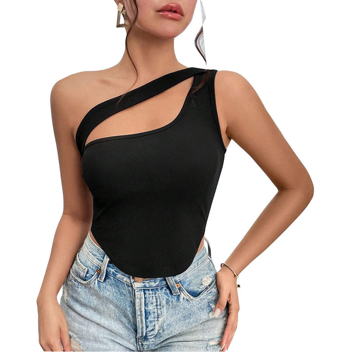 Damernes asymmetrisk bodysuit med fine spaghetti-stropper og elastisk stof Stilla