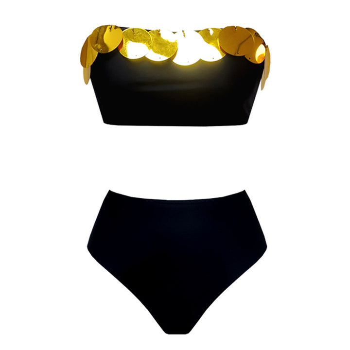Dame Bikini-sæt med trendy cropped-form og glitrende palietter Stilla