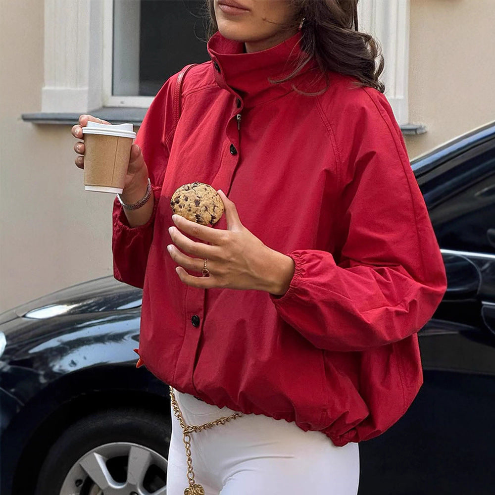 Dame Oversized Windjakke med høj krave Stilla