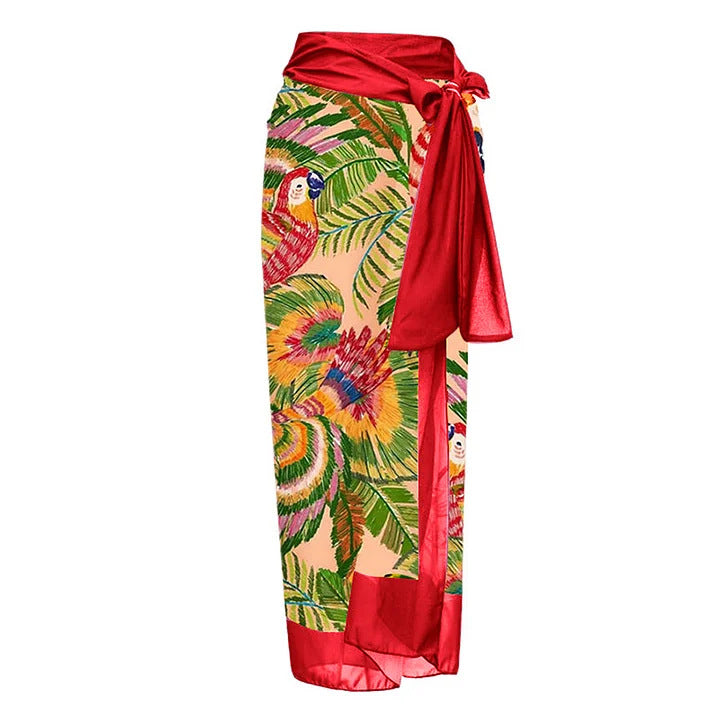 Dame én-delt badeshorts med floral 3D-design Skovae
