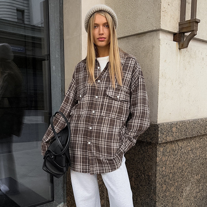 Dameternetternede overshirt jakke Stilla
