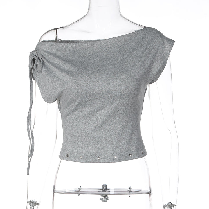 Dame trendy crop top med off-shoulder design Skovae