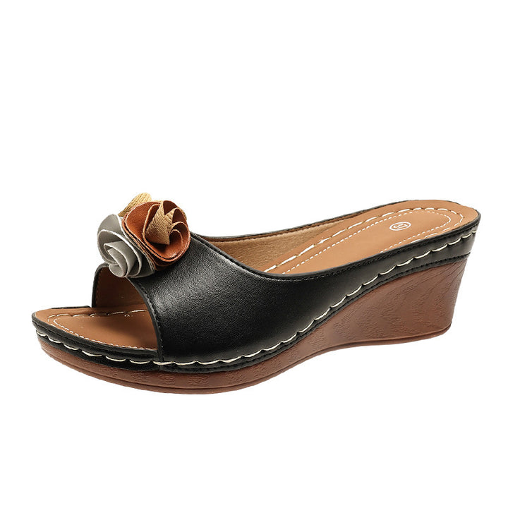 Dame elegante kile-clogs med floralt dekorer Stilla