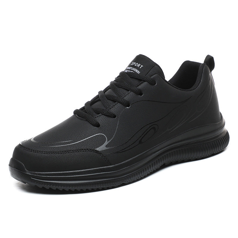 Herrer nano diskret Business-Casual sneakers med syntetisk glat læder, polstret krave og profileret gummigrebs sål