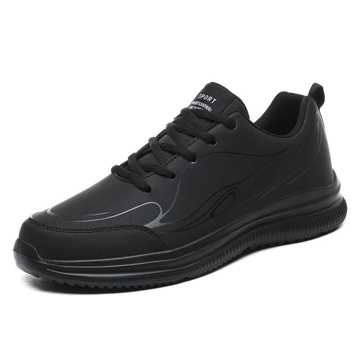 Herrer nano diskret Business-Casual sneakers med syntetisk glat læder, polstret krave og profileret gummigrebs sål
