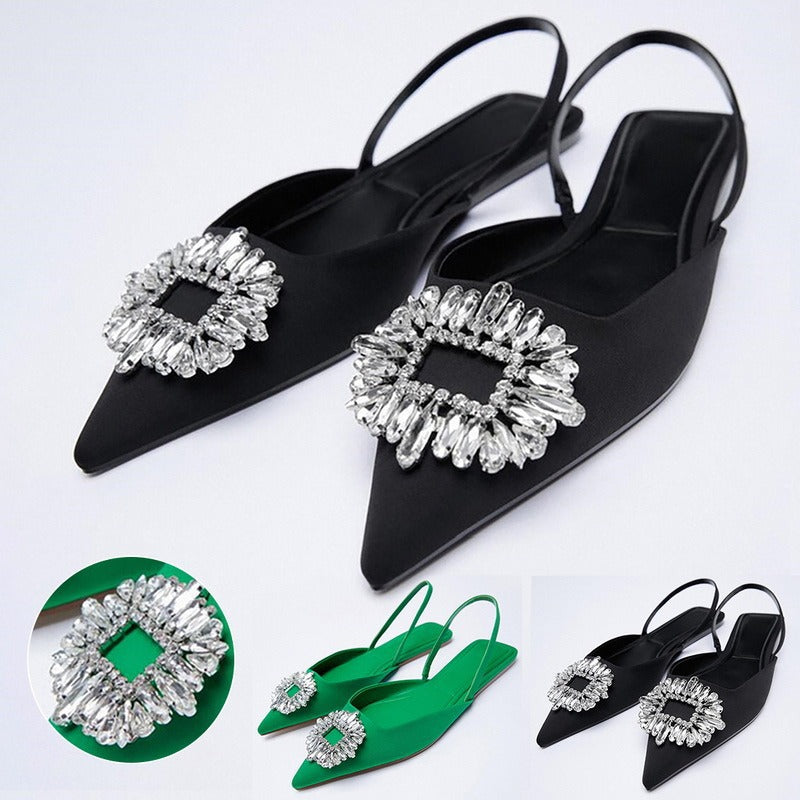 Damer Slingback Ballerinas med funklende strass-applikationer Stilla