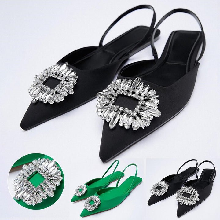 Damer Slingback Ballerinas med funklende strass-applikationer Stilla
