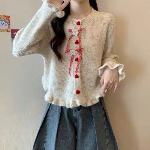 Damer cardigan med dekorative blomsterdesign Stilla