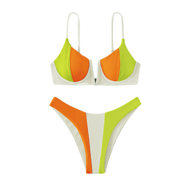Damer Sporty Bikini med moderne farveblock-design Skovae