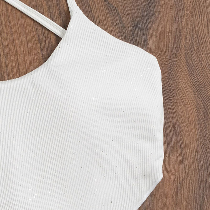 Dame højt skåret bikini-sæt med krydsbånd-design Skovae