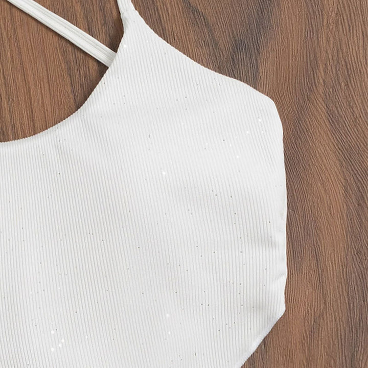 Dame højt skåret bikini-sæt med krydsbånd-design Skovae