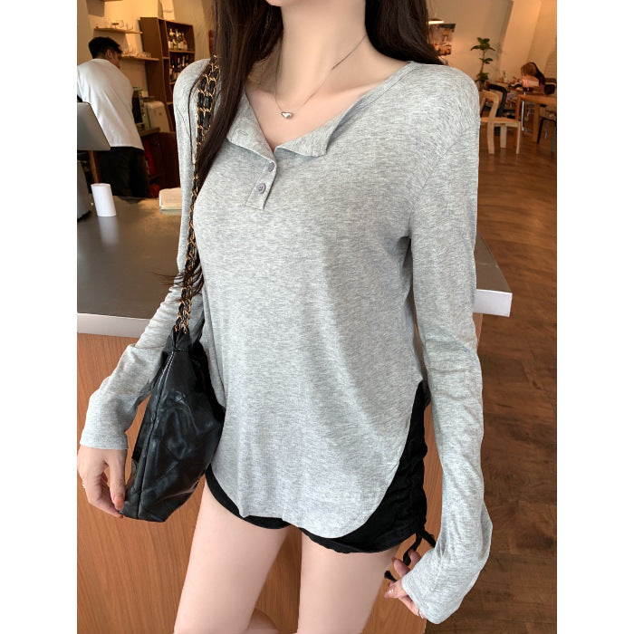 Femme Classic Langærmet Henley Top Stilla