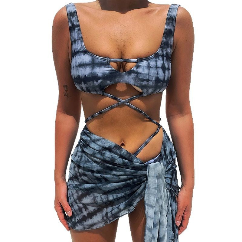 Dame bikini med raffineret cut-out og smagfuld bindesystem Skovae
