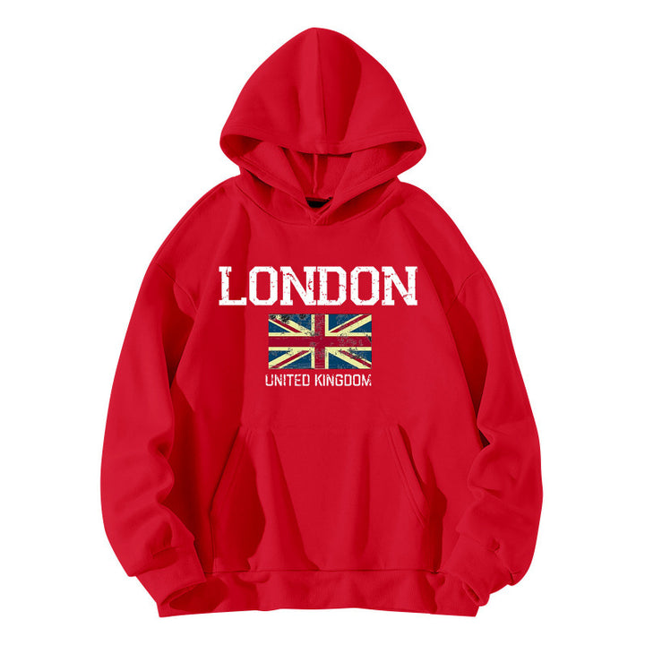 Kvinders hoodie i urban London stil med kængurulomme og komfortabel pasform Skovae