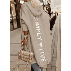 Kvinders Oversized Hoodie-Cardigan med Sideskrift Stilla