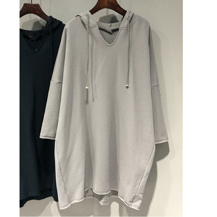 Kvinders hoodie kjole med generøs pasform og hætte Skovae