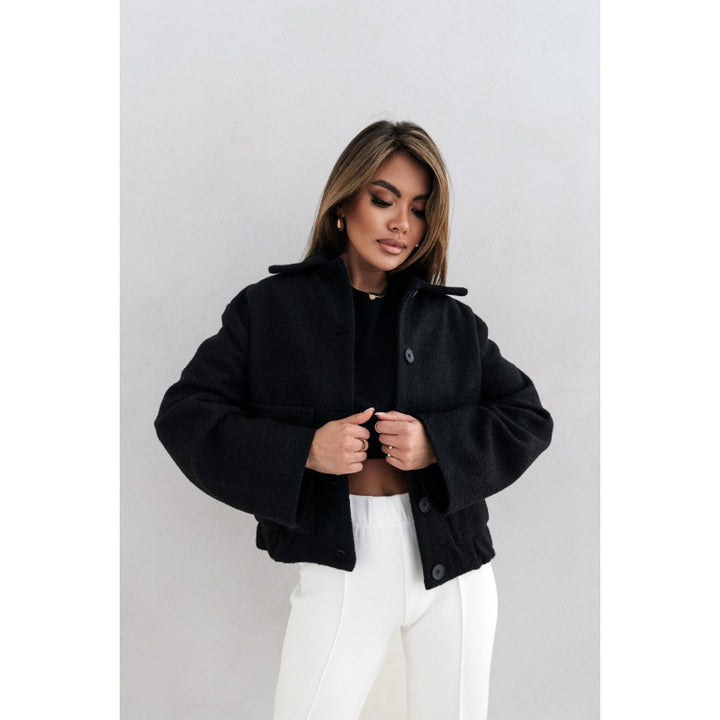 Women's casual wool jacket with loose fit and easy-care button placket Stilla