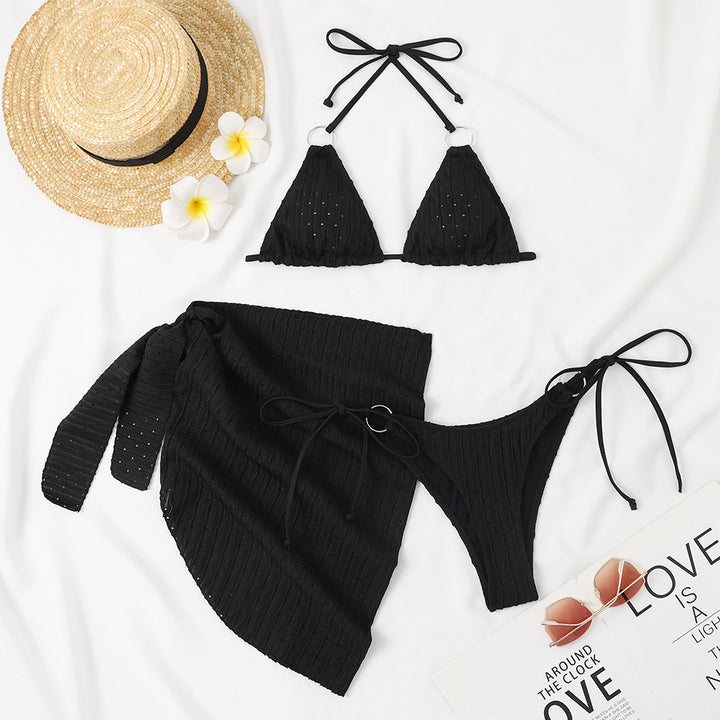 Dame Triangel Bikini-Sæt med flot Sarong Skovae