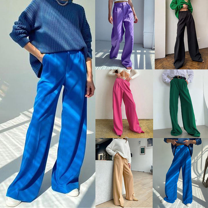 Dame Bredskåret High-Waist Bukser med elegant taljedetalje Stilla