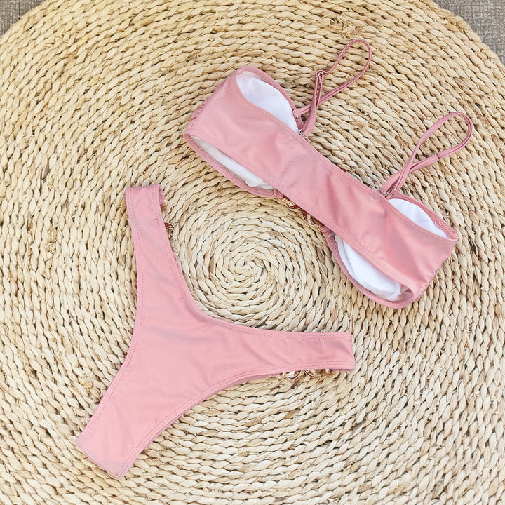 Dame bikini-sæt med glamorøst muslingedetalje og justerbare stropper Stilla