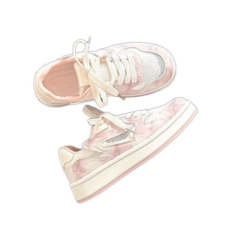 Dame Sneakers med åndbart overmateriale og detaljeret marmorert design Stilla