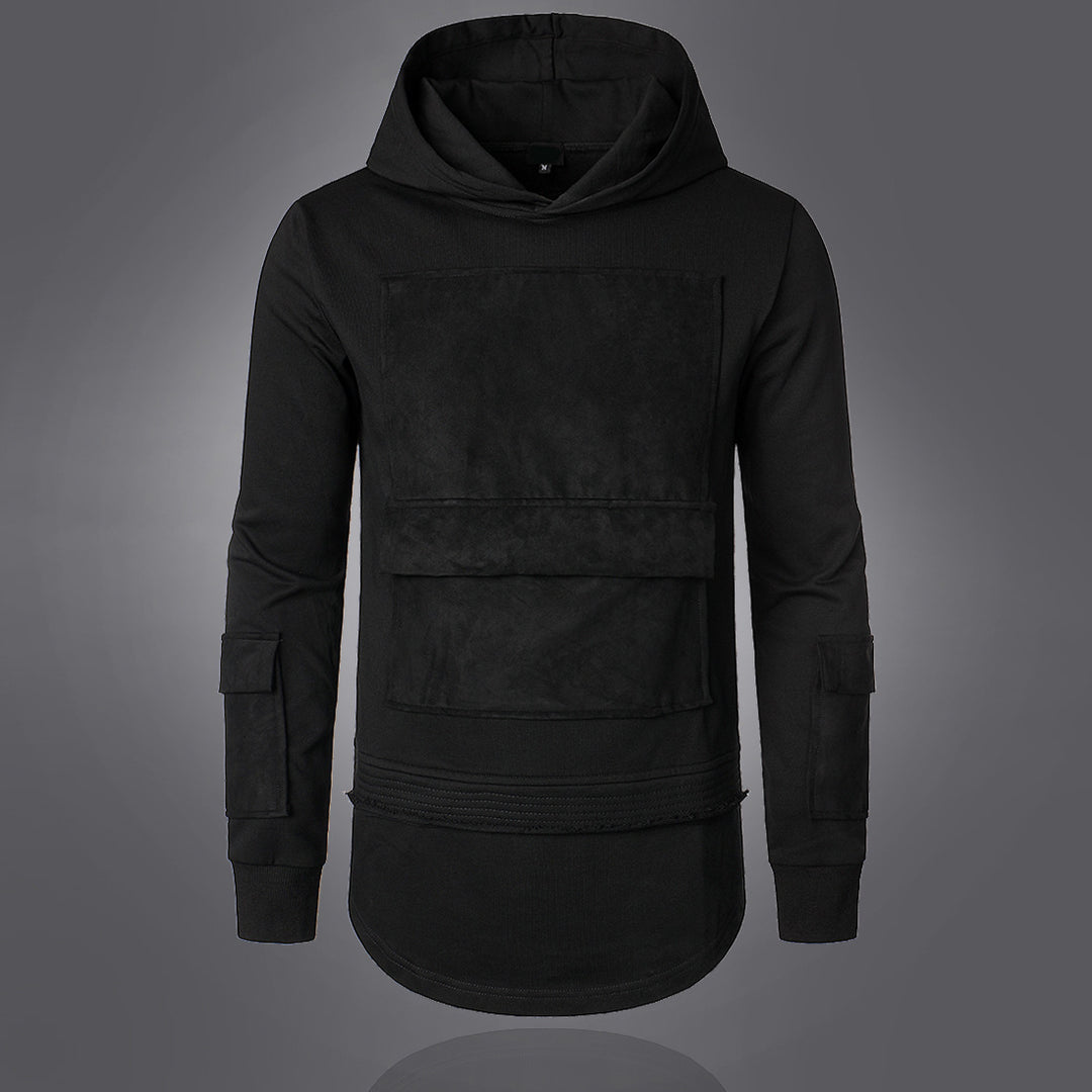 Herrer Stilfuld Højkrave Hoodie med Multifunktionslomme Design Stilla