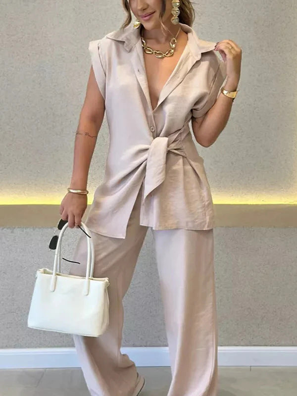 Femme Elegante Linnedbukser Sæt Stilla