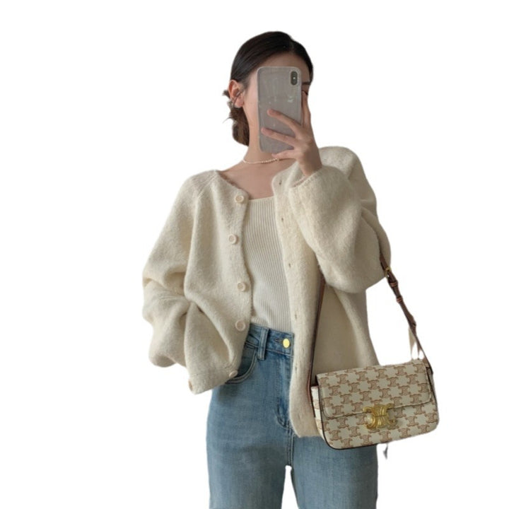 Dame Cozy Cardigan med Knapper og Løs Pasform Stilla