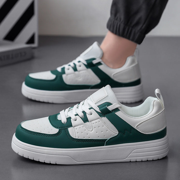 Unisex nan Plateausneaker i imiteret læder med åndbar mesh-tungeområde og stødabsorberende profilsål Skovae
