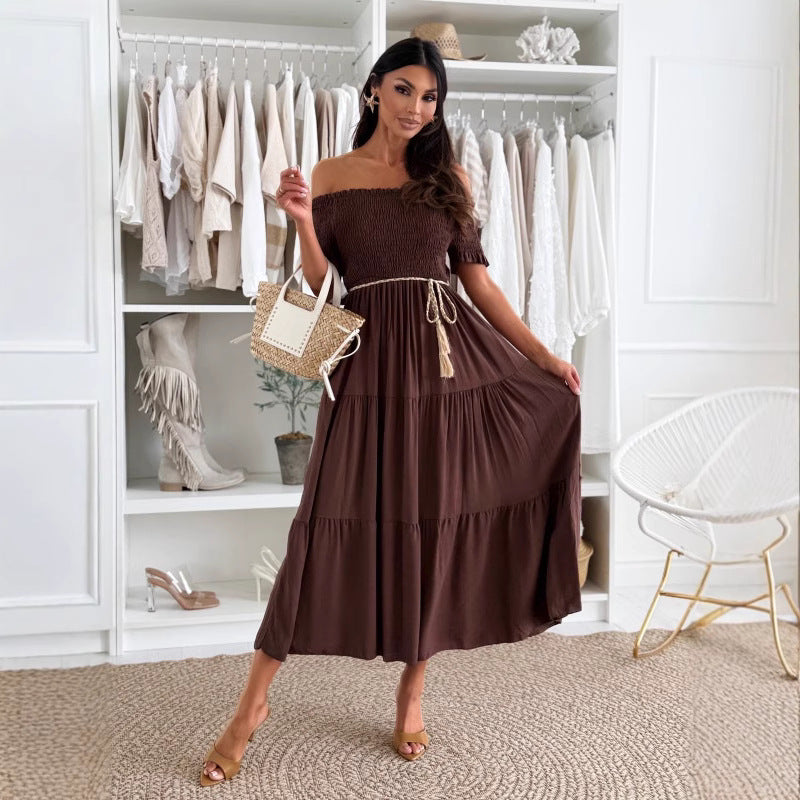 Romantisk Off-Shoulder-Maxikjole til damer Stilla