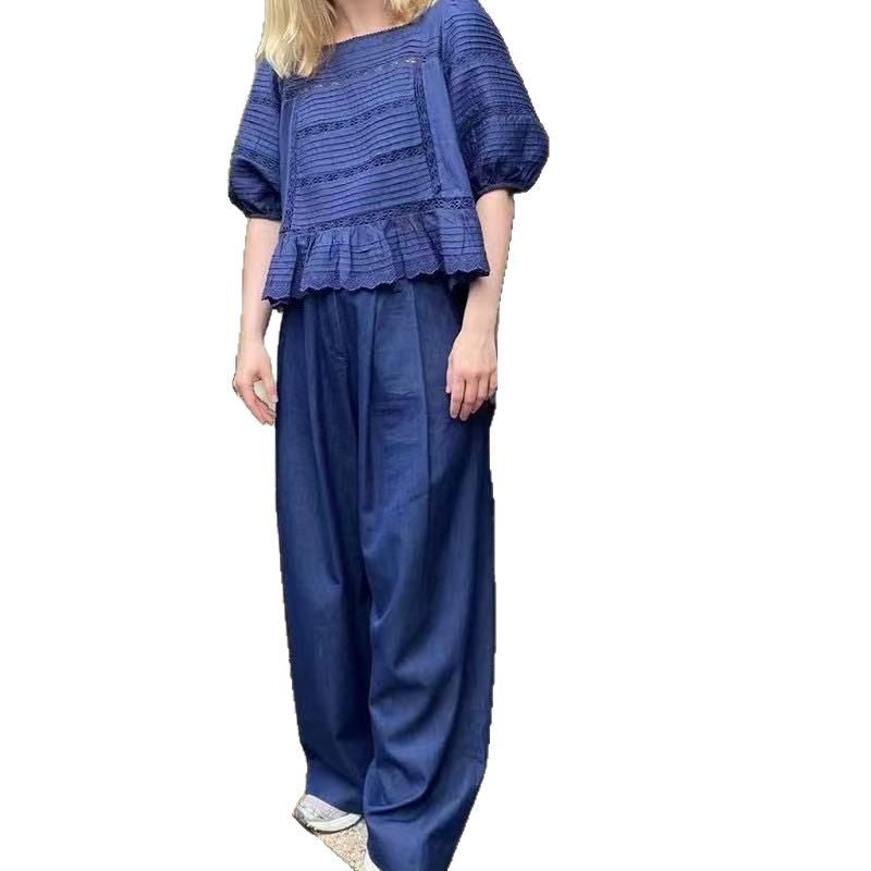 Dame Raffineret Bluse med Flæse detaljer Stilla