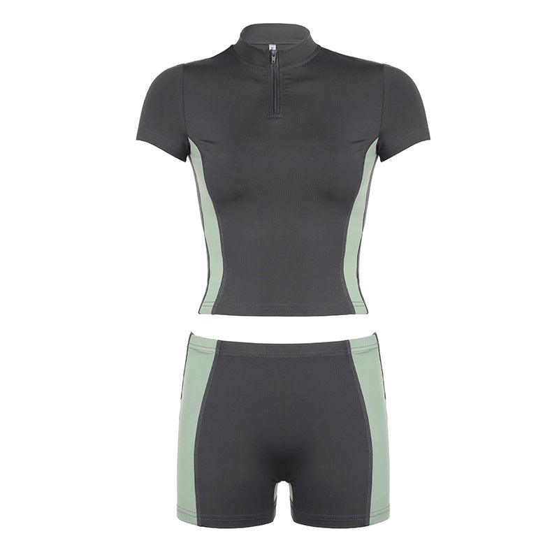 Dame sporty sæt med kort top og shorts Skovae
